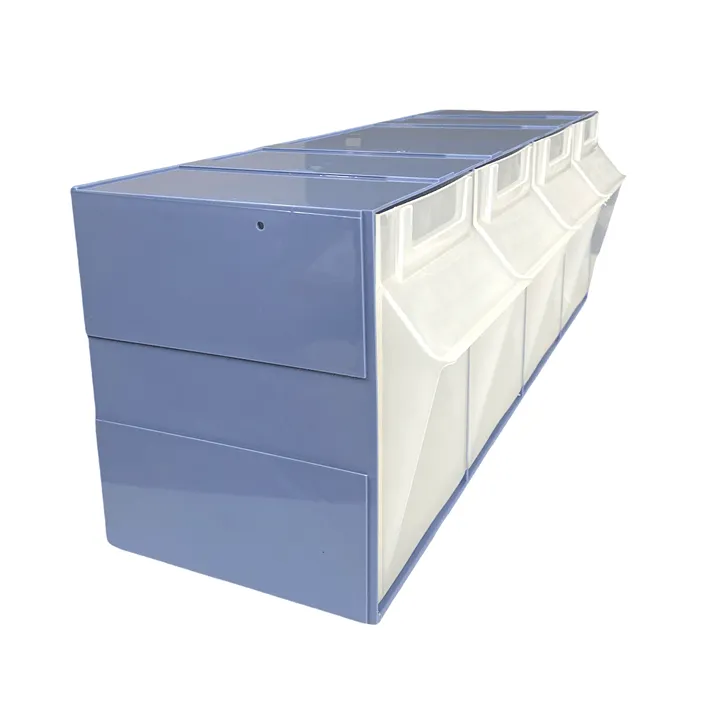 Shuter 4 Compartment Storage Cabinet Tilt Free Block Bin Stackable Large