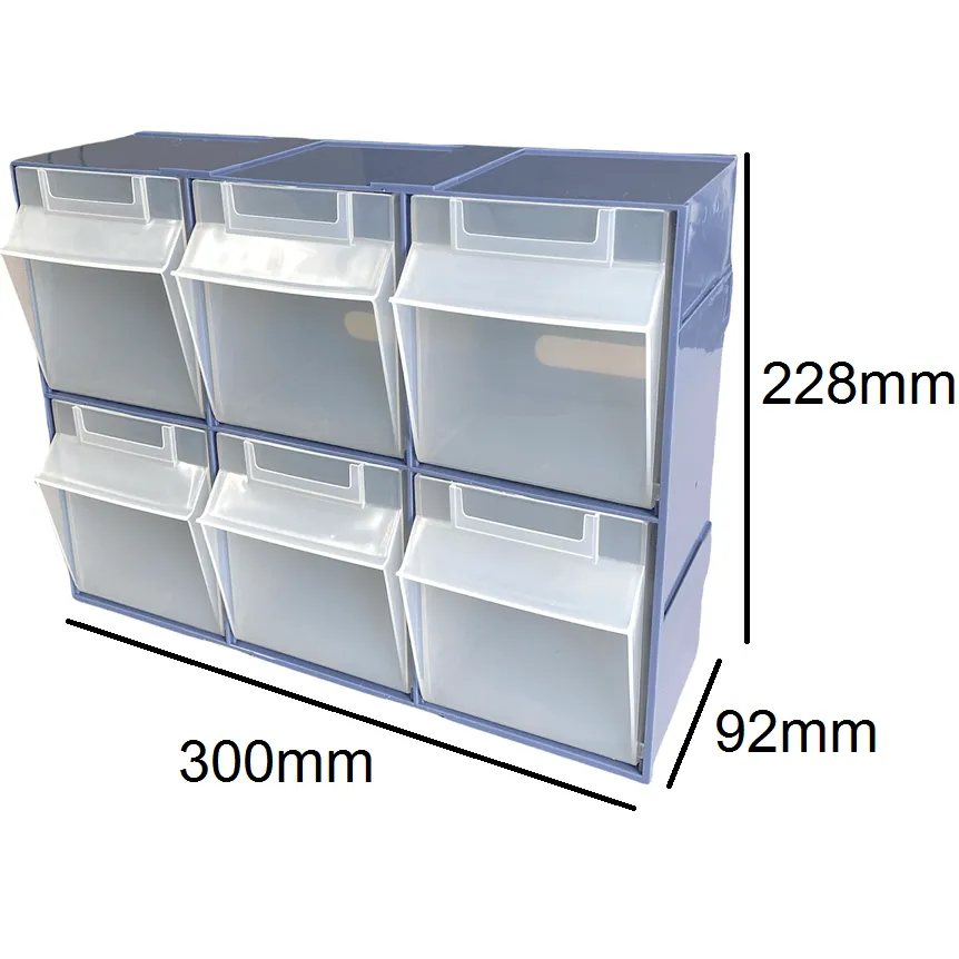 Shuter 6 Compartment Organiser Storage Cabinet Tilt Free Block Bin Stackable