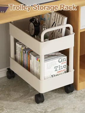 Small Cart Storage Rack Floor-standing Multi-layer Movable Snack Kitchen/bathroom/bedroom Shelf Organizer