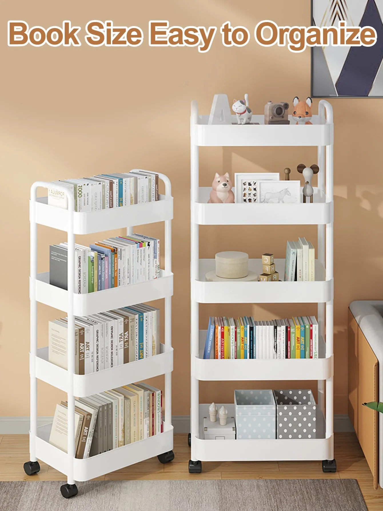 Small Cart Storage Rack Floor-standing Multi-layer Movable Snack Kitchen/bathroom/bedroom Shelf Organizer