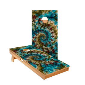Spiral Tie-Dye Sasquatch Star Cornhole Boards