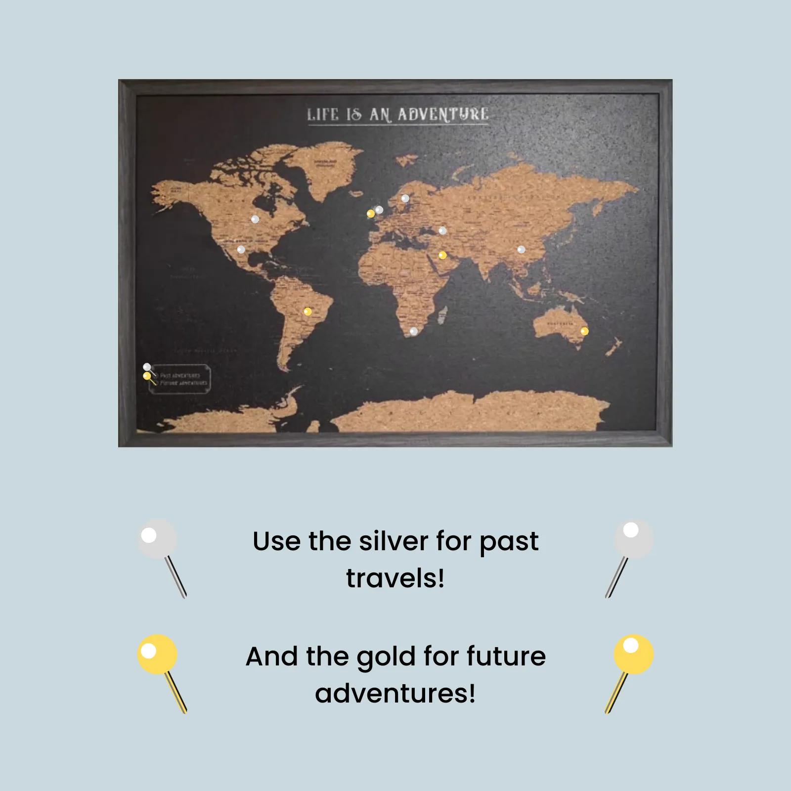 Splosh Travel Map - World Map - Large - Black