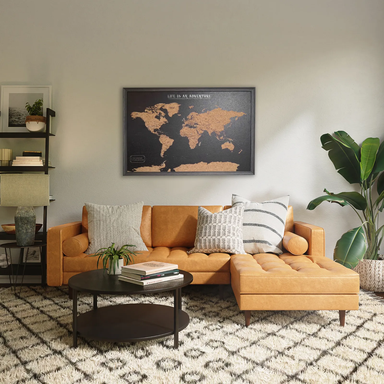 Splosh Travel Map - World Map - Large - Black