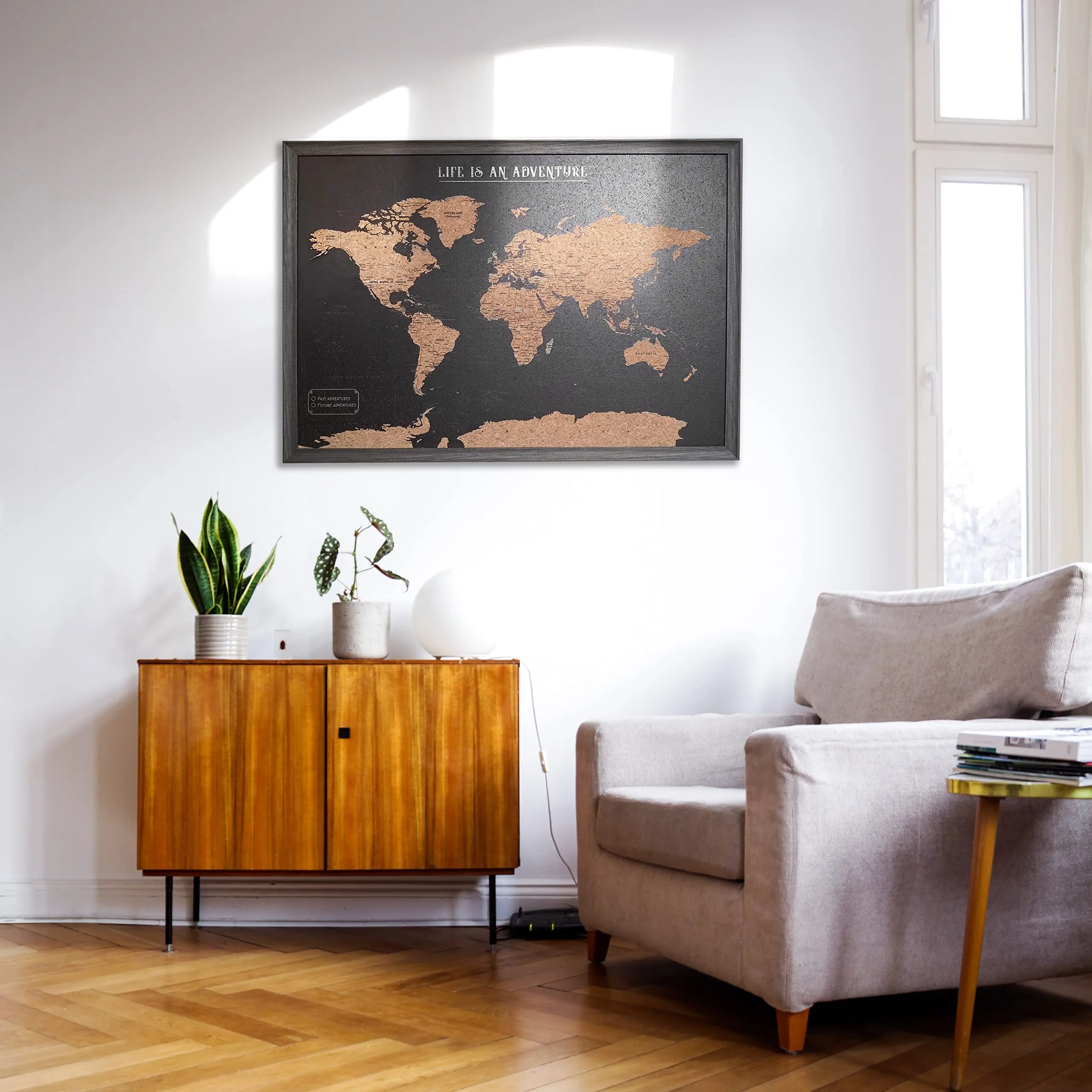 Splosh Travel Map - World Map - Large - Black