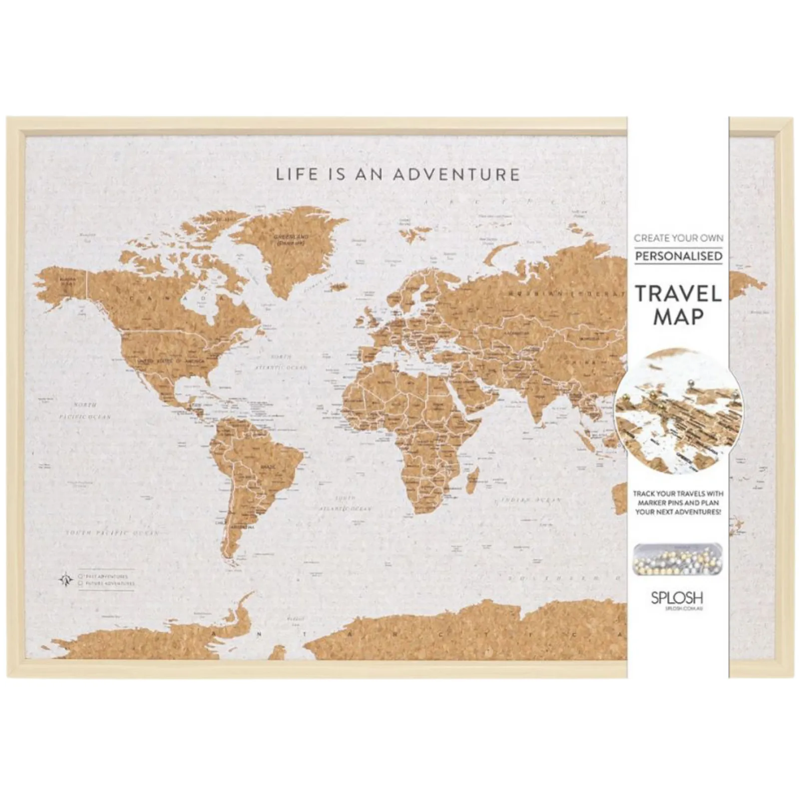 Splosh Travel Map - World Map - Large - White