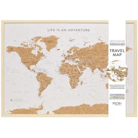 Splosh Travel Map - World Map - Large - White