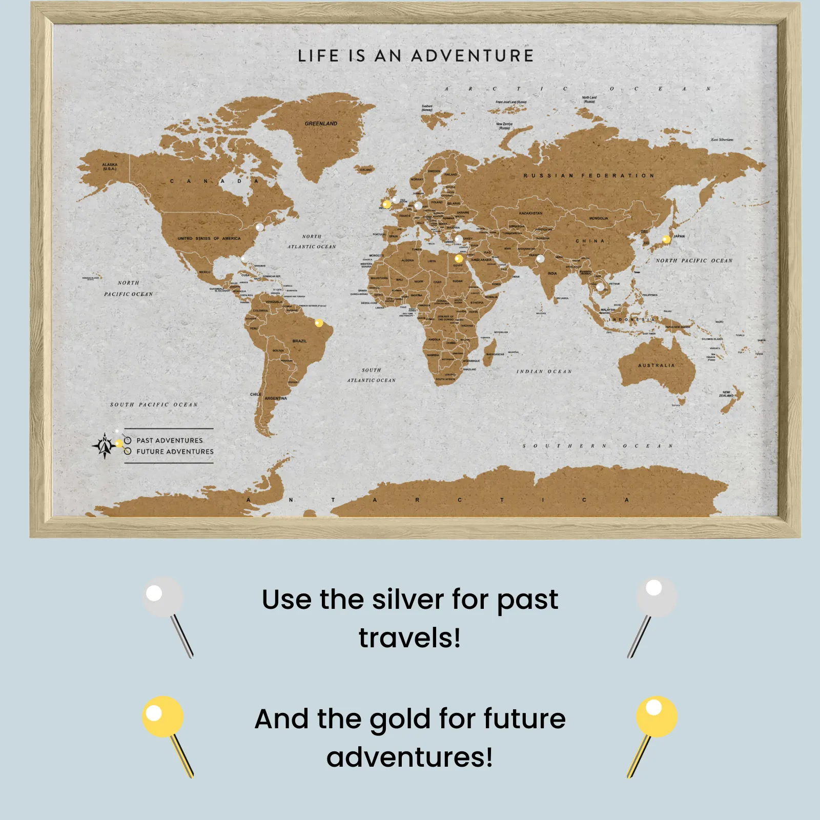 Splosh Travel Map - World Map - Large - White