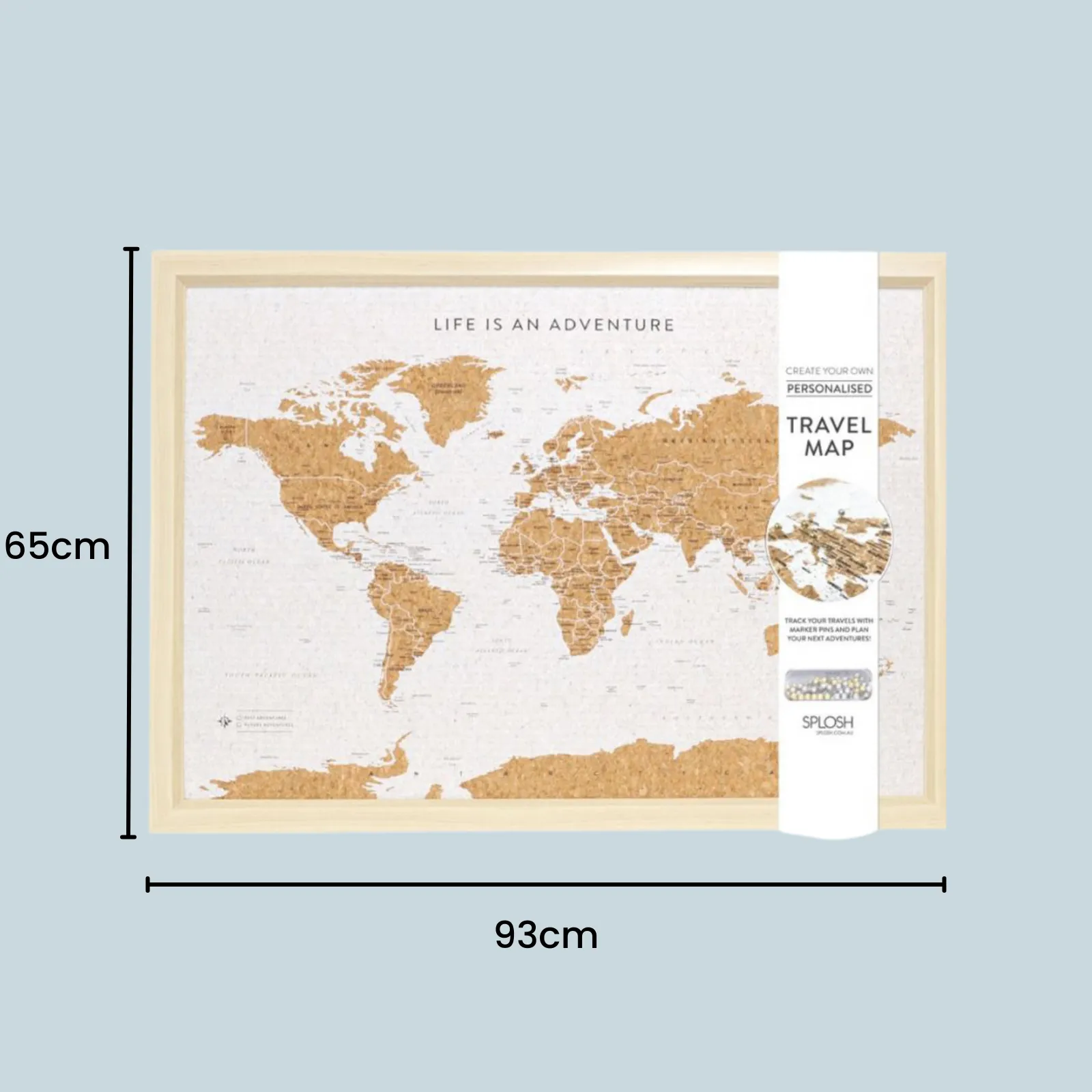 Splosh Travel Map - World Map - Large - White
