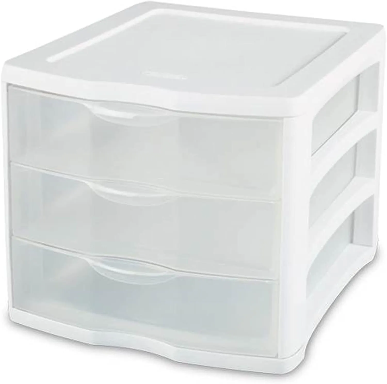 Sterilite 17918004 3 Drawer White Frame Clearview Organizer - Quantity of 8