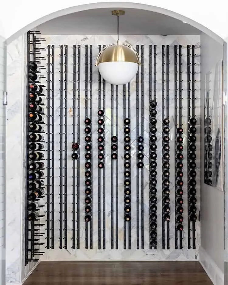 Straight Wall Rails - 4FT Metal Wine Rack (12 Bottles)
