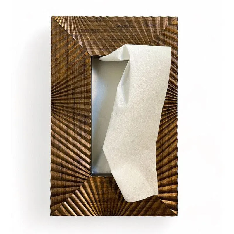 Stripe Stride Tissue Box - Coffee