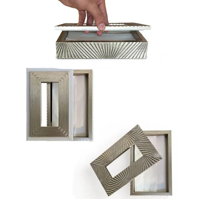 Stripe Stride Tissue Box - Coffee