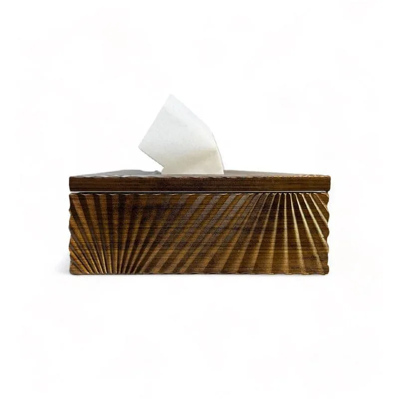 Stripe Stride Tissue Box - Coffee