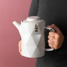 Subtle Geometrical Ceramic Tea Pot