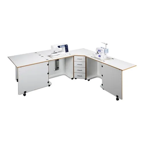 Sylvia Model 1810Q Combo Cabinet in White w/Oak Trim