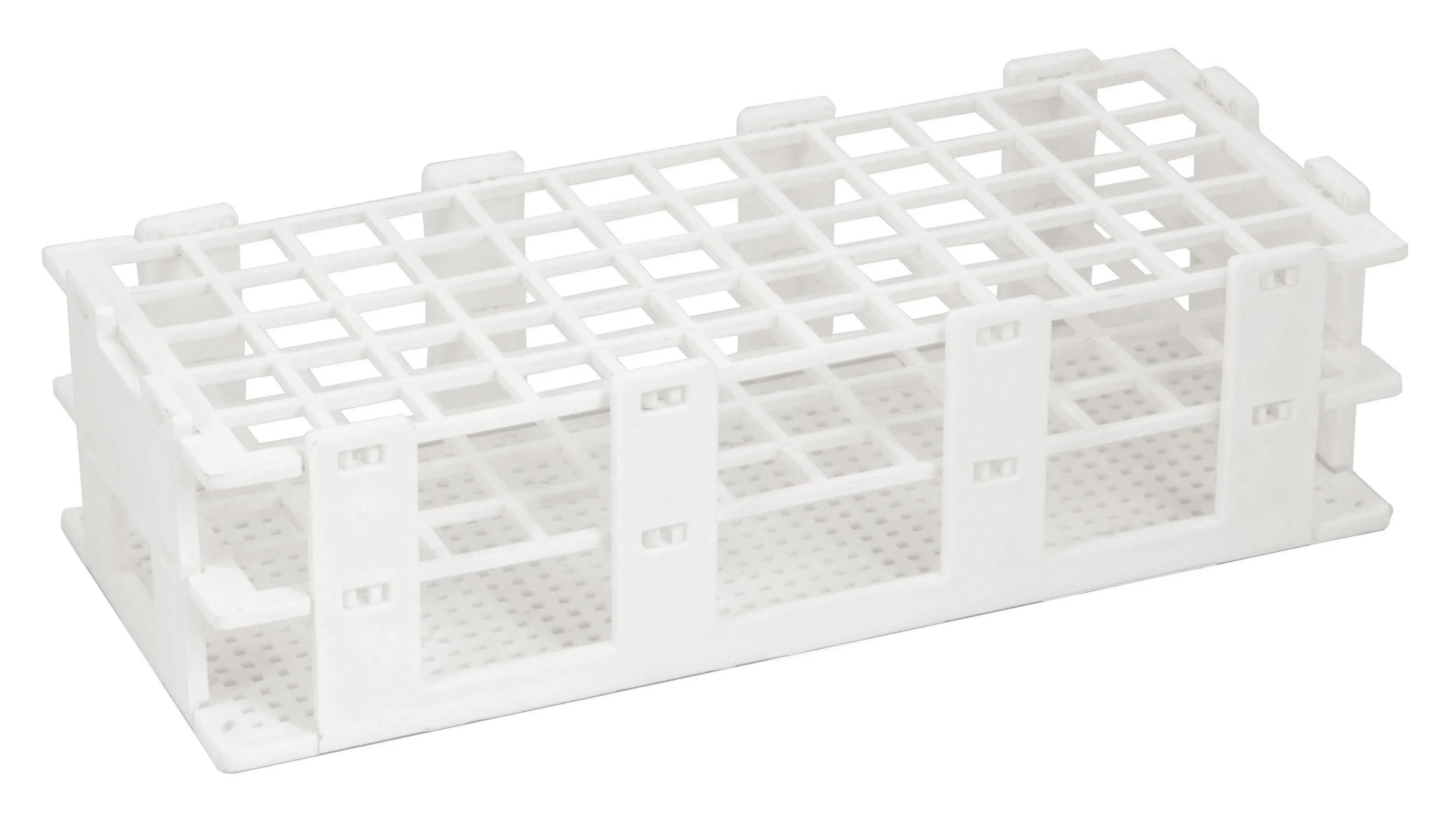 Test Tube Stand, 9.75"- Holds 60 Test Tubes (Up to 16mm Diameter) - Polypropylene Plastic