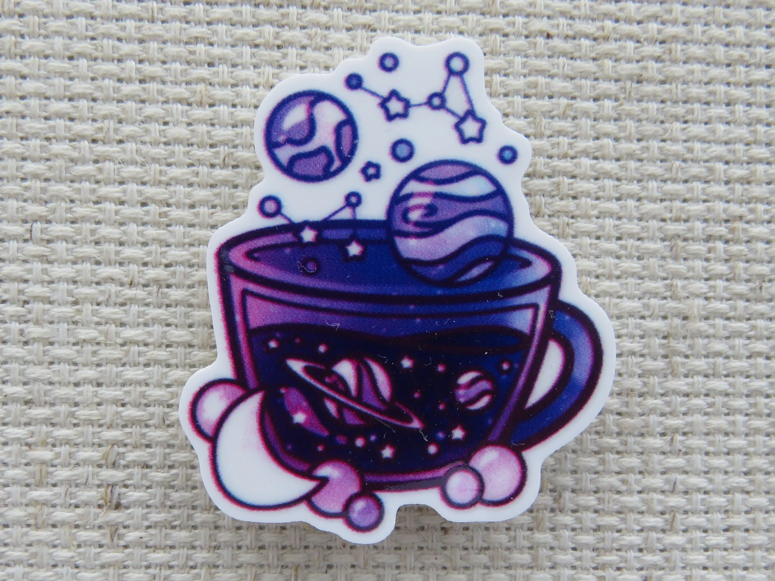 The Other Purple Planetary Teacup Needle Minder, Cover Minder, Magnet