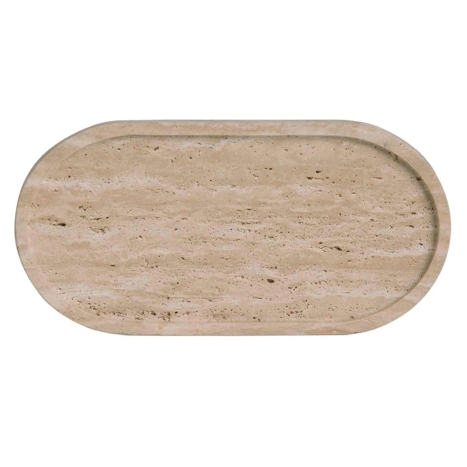 Travertine Oval Tray | 30x15x1.5cm
