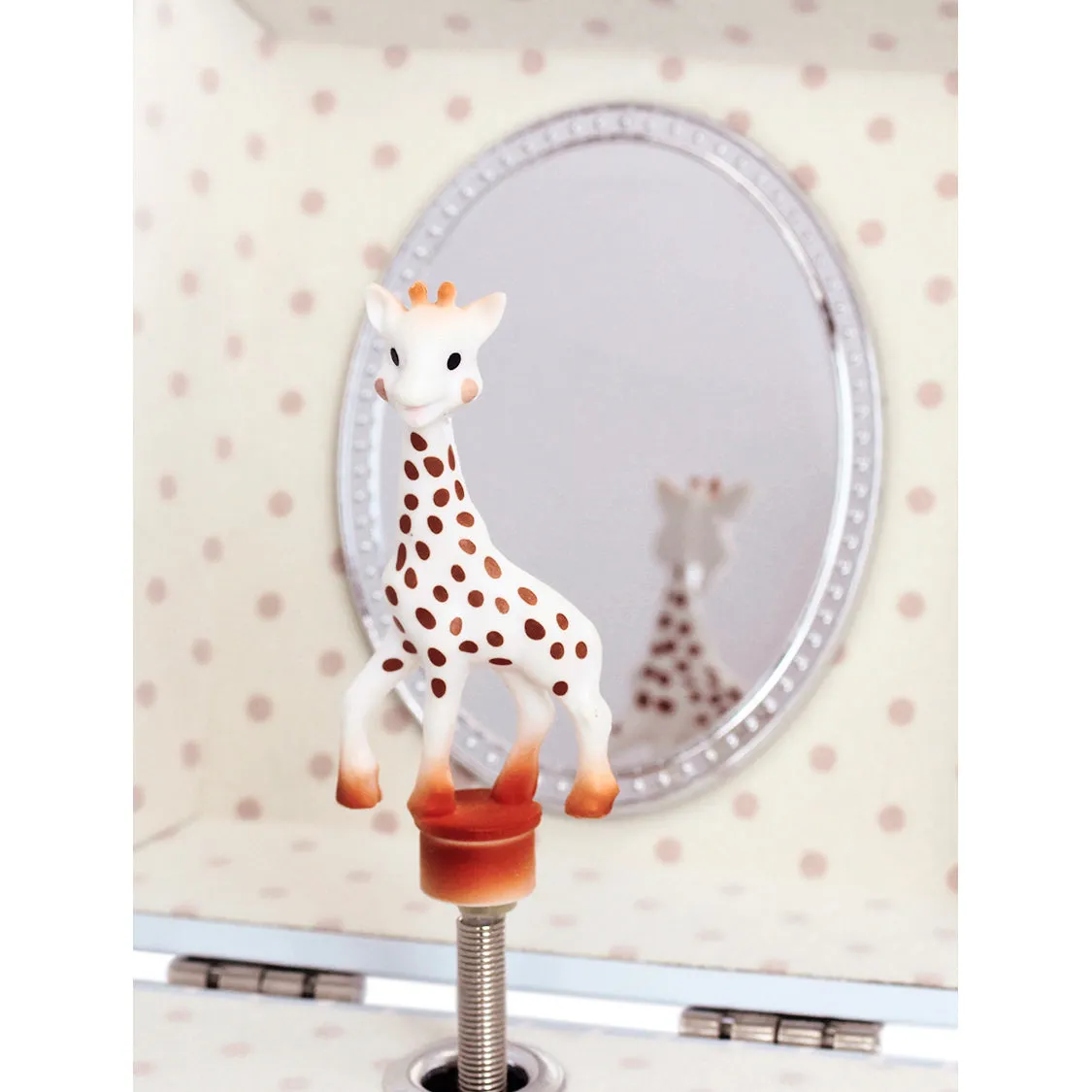 Trousselier Photoluminescent Musical Cube Box Sophie The Giraffe Pink