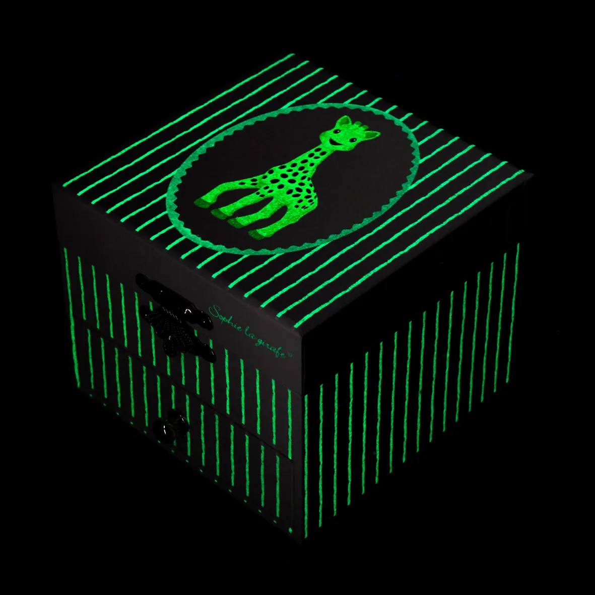 Trousselier Photoluminescent Musical Cube Box Sophie The Giraffe Pink