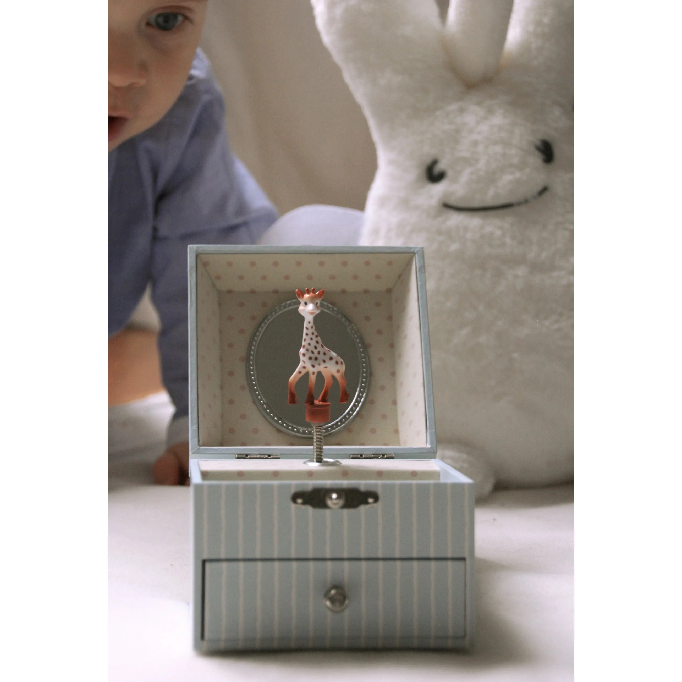 Trousselier Photoluminescent Musical Cube Box Sophie The Giraffe Pink