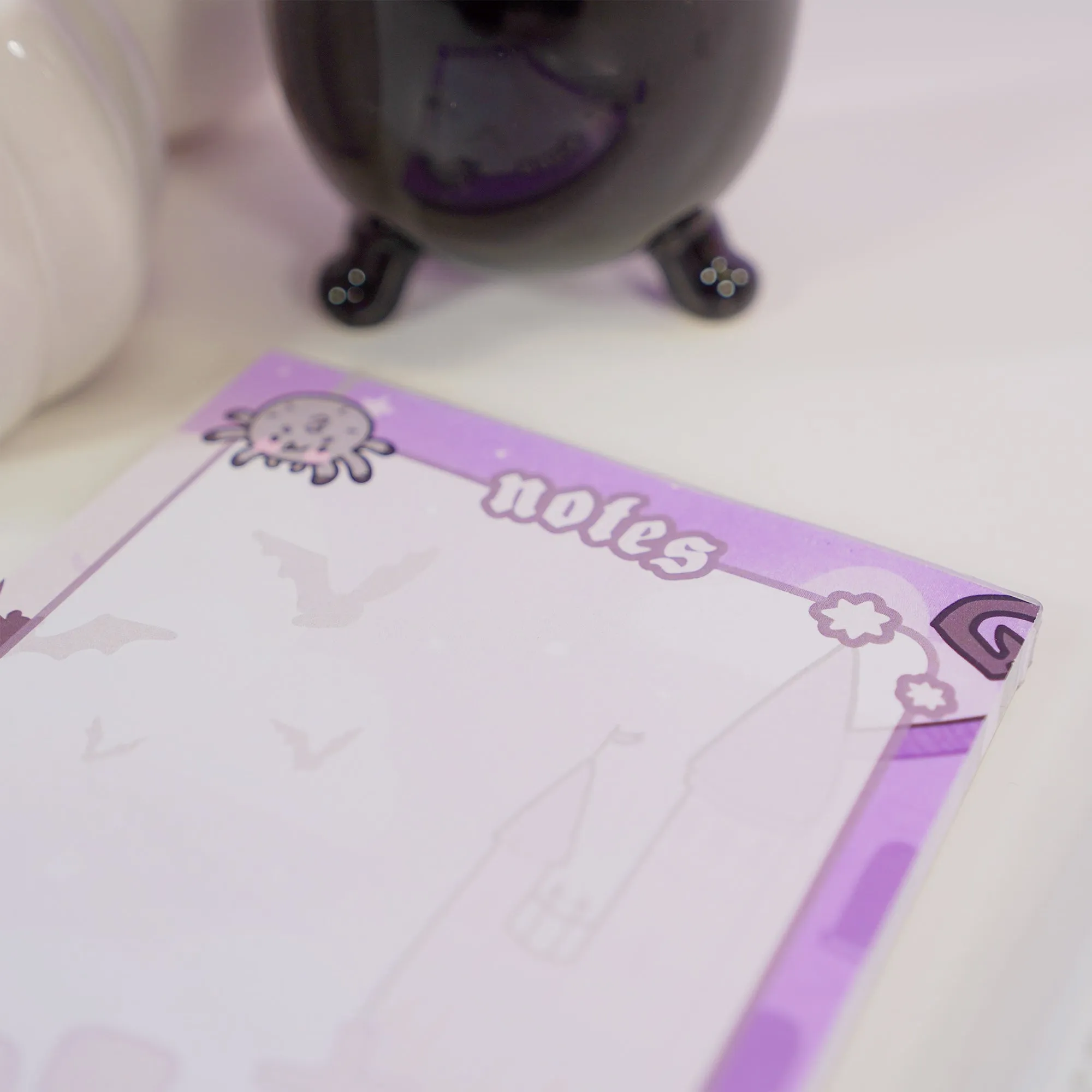 Vampies Vault A6 Notepad | Gothic Halloween Stationery | Kawaii Spooky Journal with Vampire, Spider & Bat Design