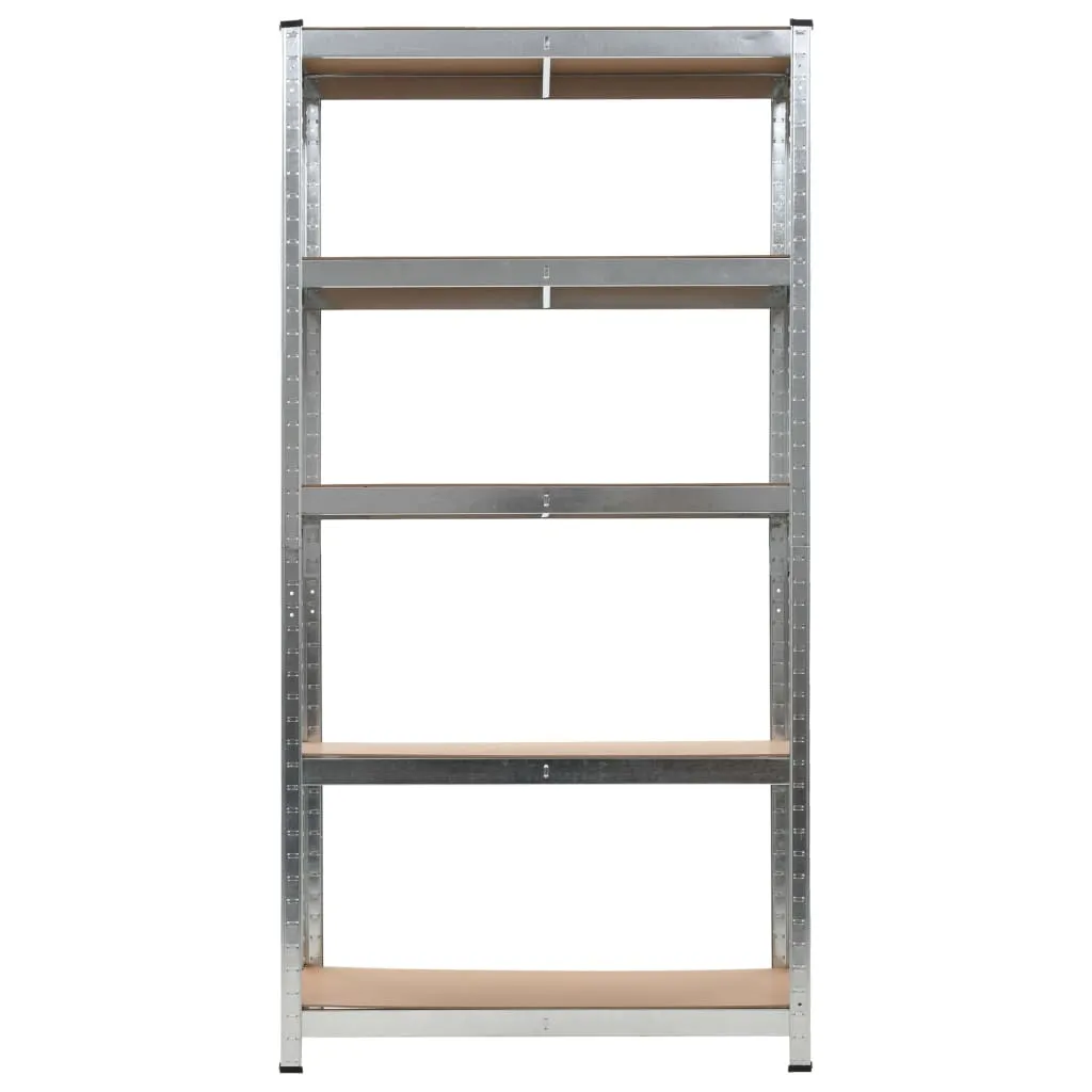 vidaXL 5-Layer Heavy-duty Shelves 5 pcs Silver Steel&Engineered Wood