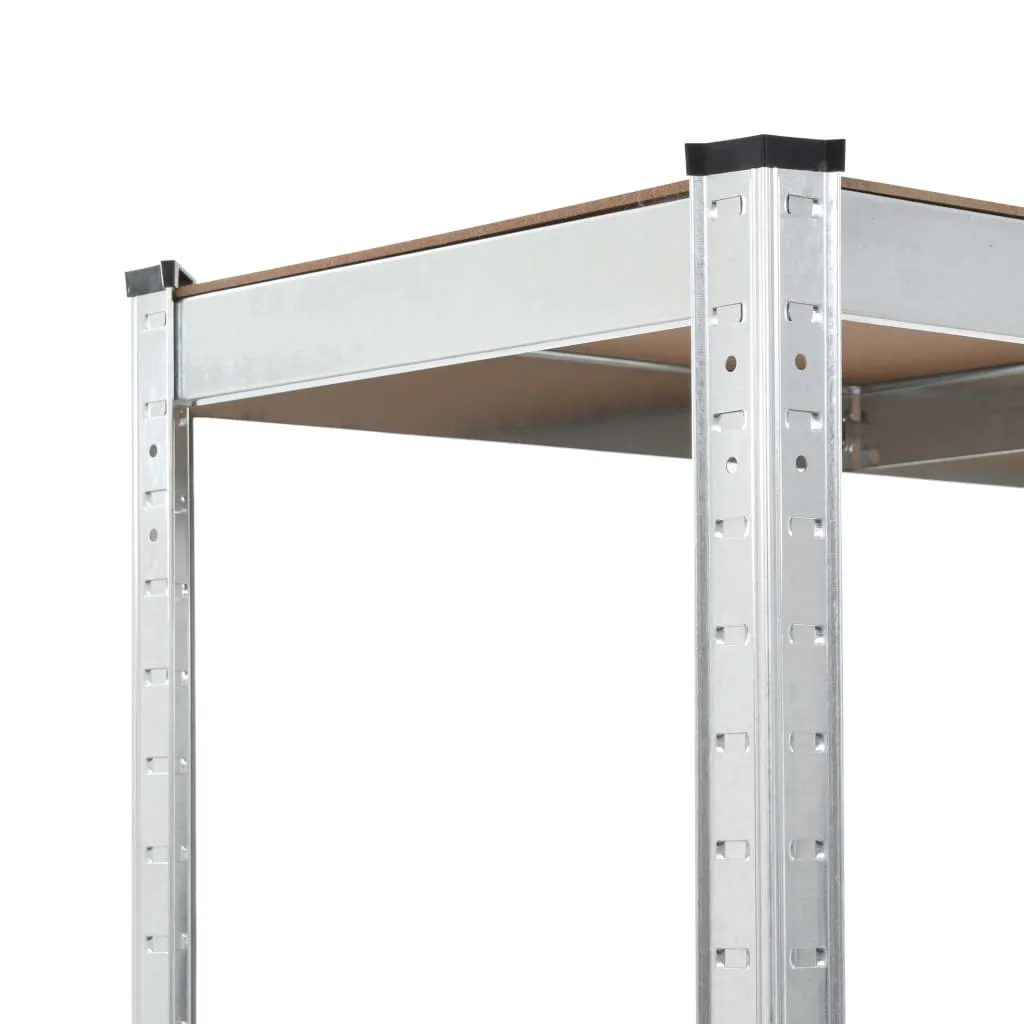vidaXL 5-Layer Heavy-duty Shelves 5 pcs Silver Steel&Engineered Wood
