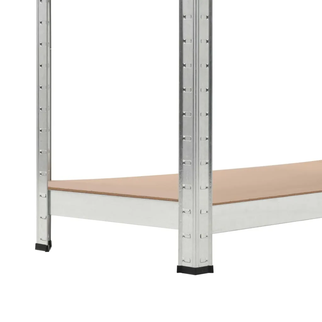 vidaXL 5-Layer Heavy-duty Shelves 5 pcs Silver Steel&Engineered Wood