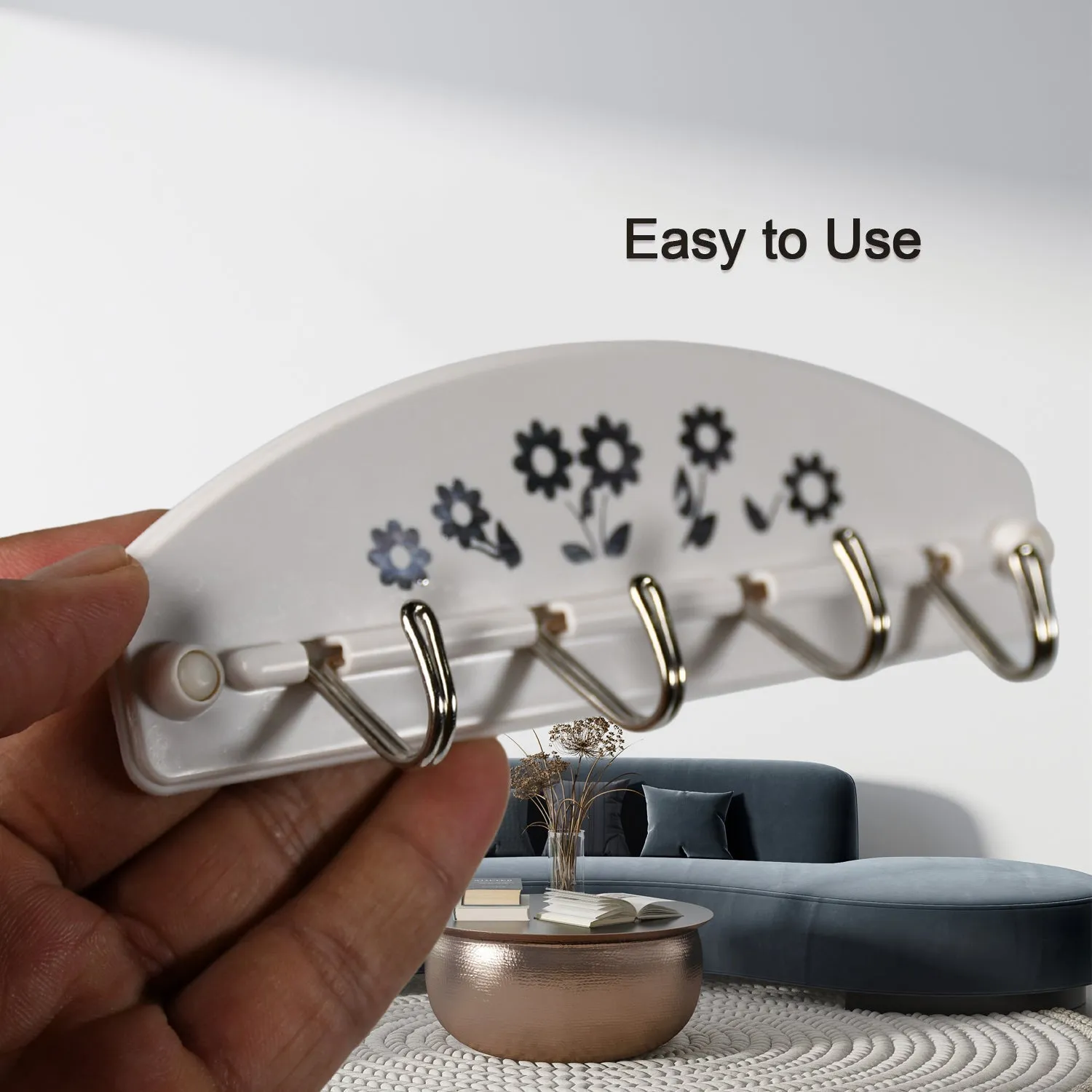 Wall Adhesive Hook Hanger 4 Hooks Hanger  Strong Multipurpose Hanger Hooks