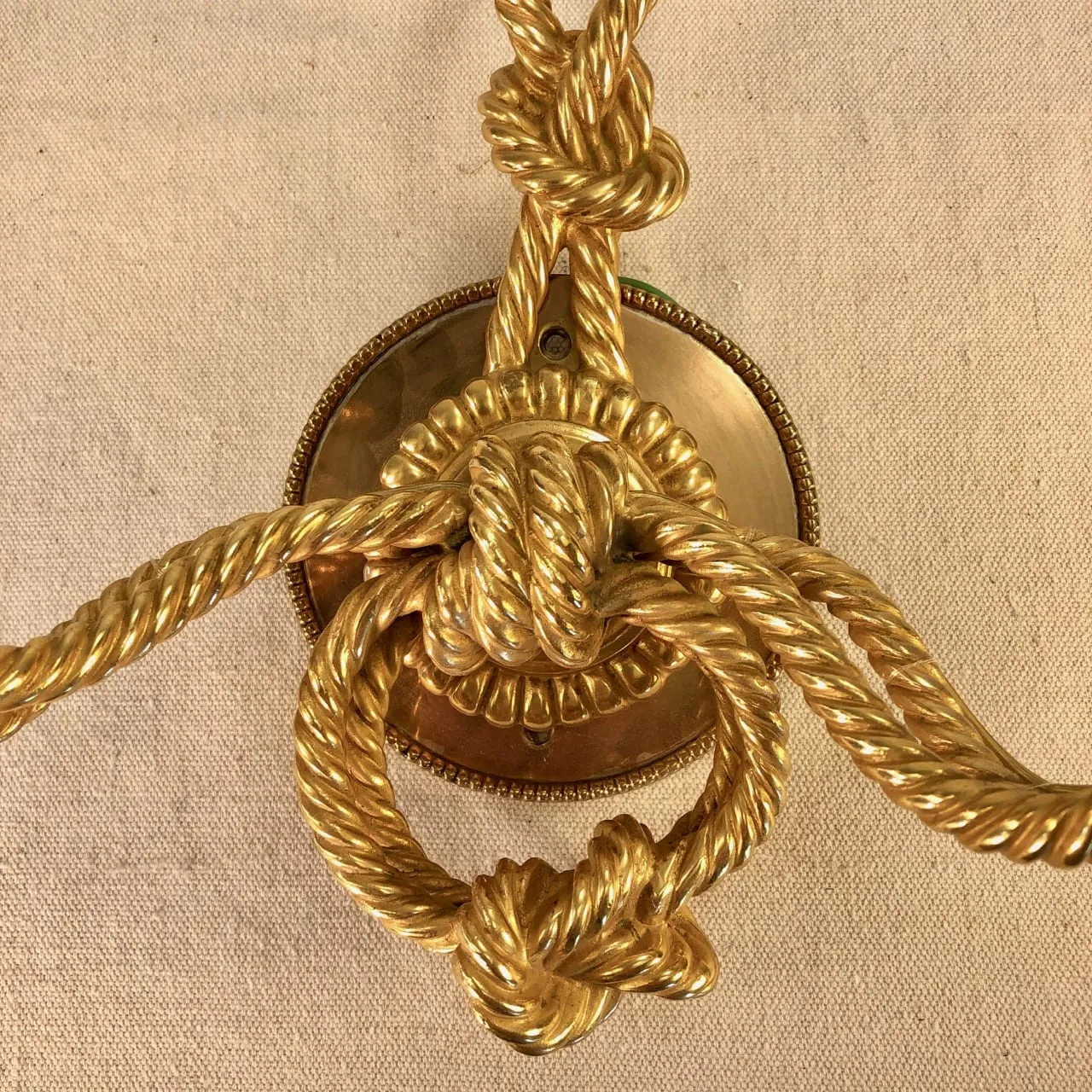 Wall Sconces - Cowboy Elegance, Rope Lasso,  Brass, Two Arm