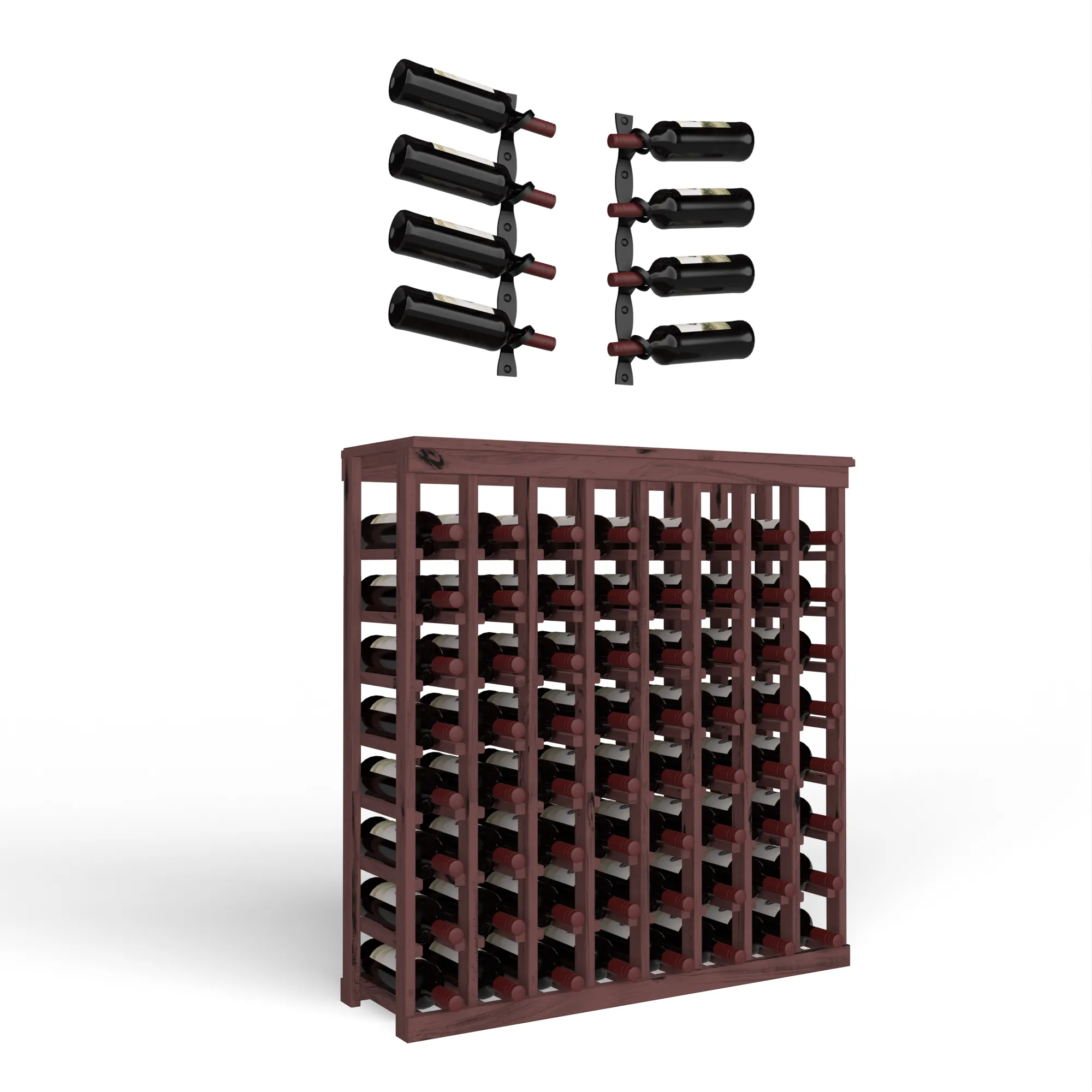 Wine Room Essentials Bundle - 64 Bottle Tabletop x Helix Wine Rack in Matte Black Metal
