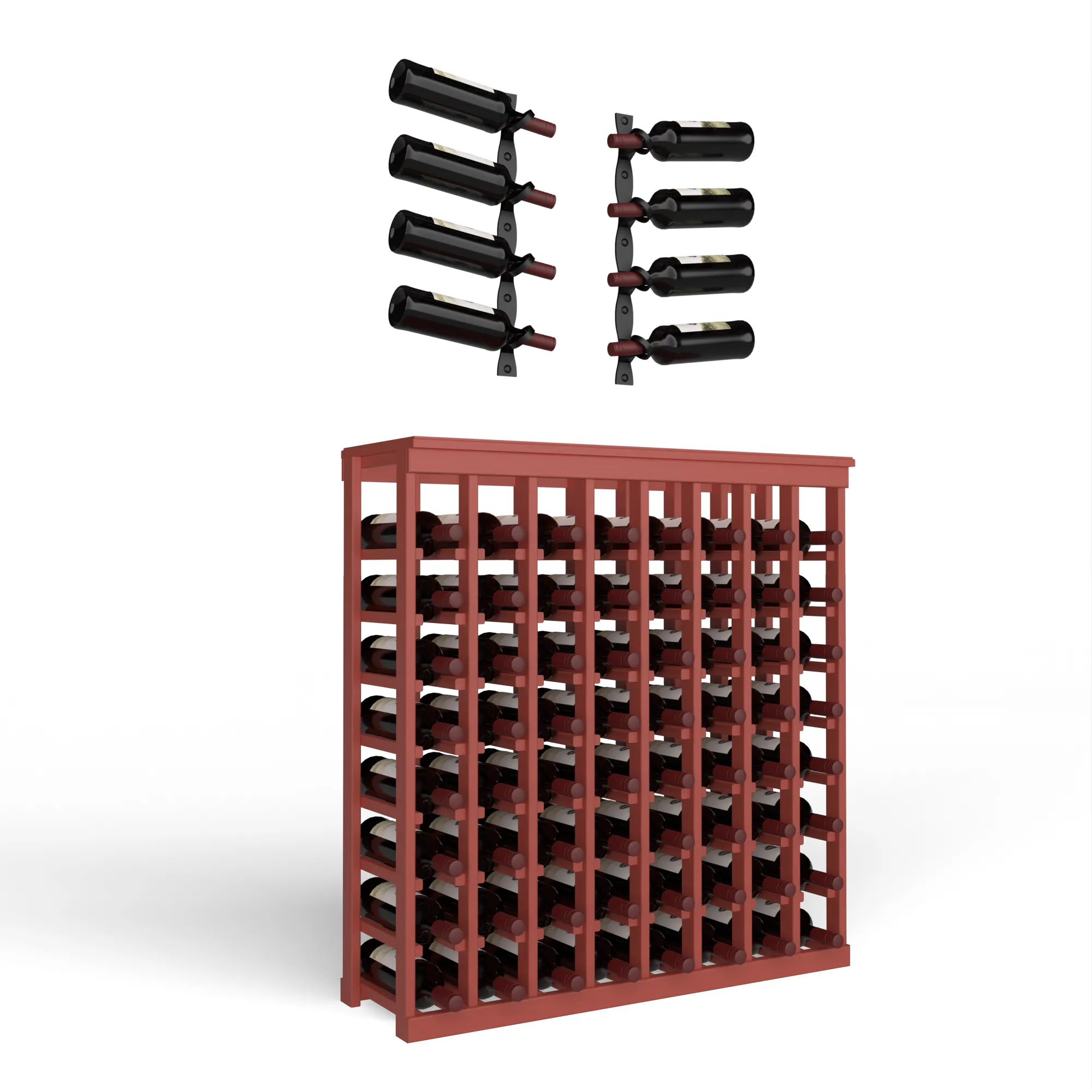 Wine Room Essentials Bundle - 64 Bottle Tabletop x Helix Wine Rack in Matte Black Metal