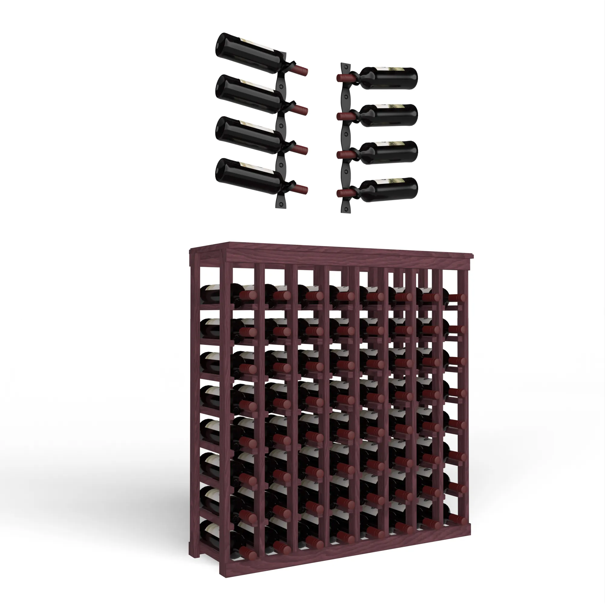 Wine Room Essentials Bundle - 64 Bottle Tabletop x Helix Wine Rack in Matte Black Metal