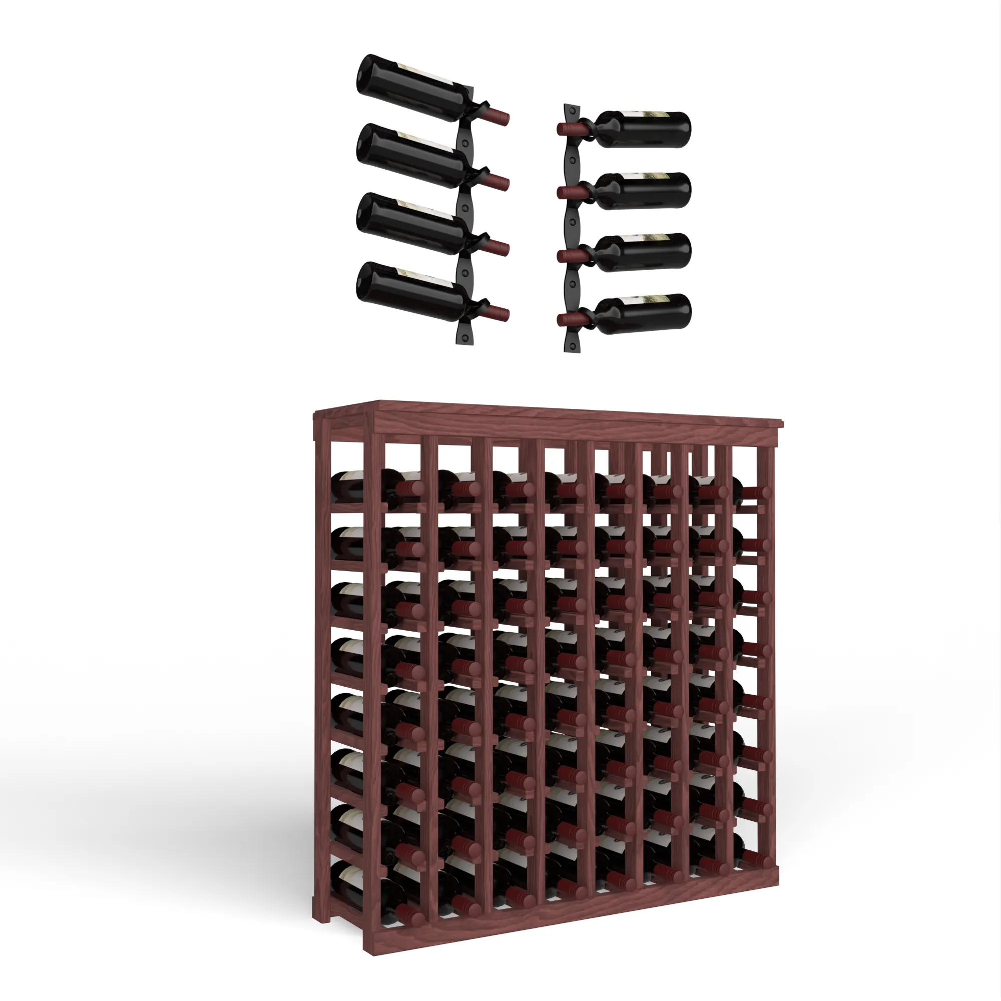 Wine Room Essentials Bundle - 64 Bottle Tabletop x Helix Wine Rack in Matte Black Metal