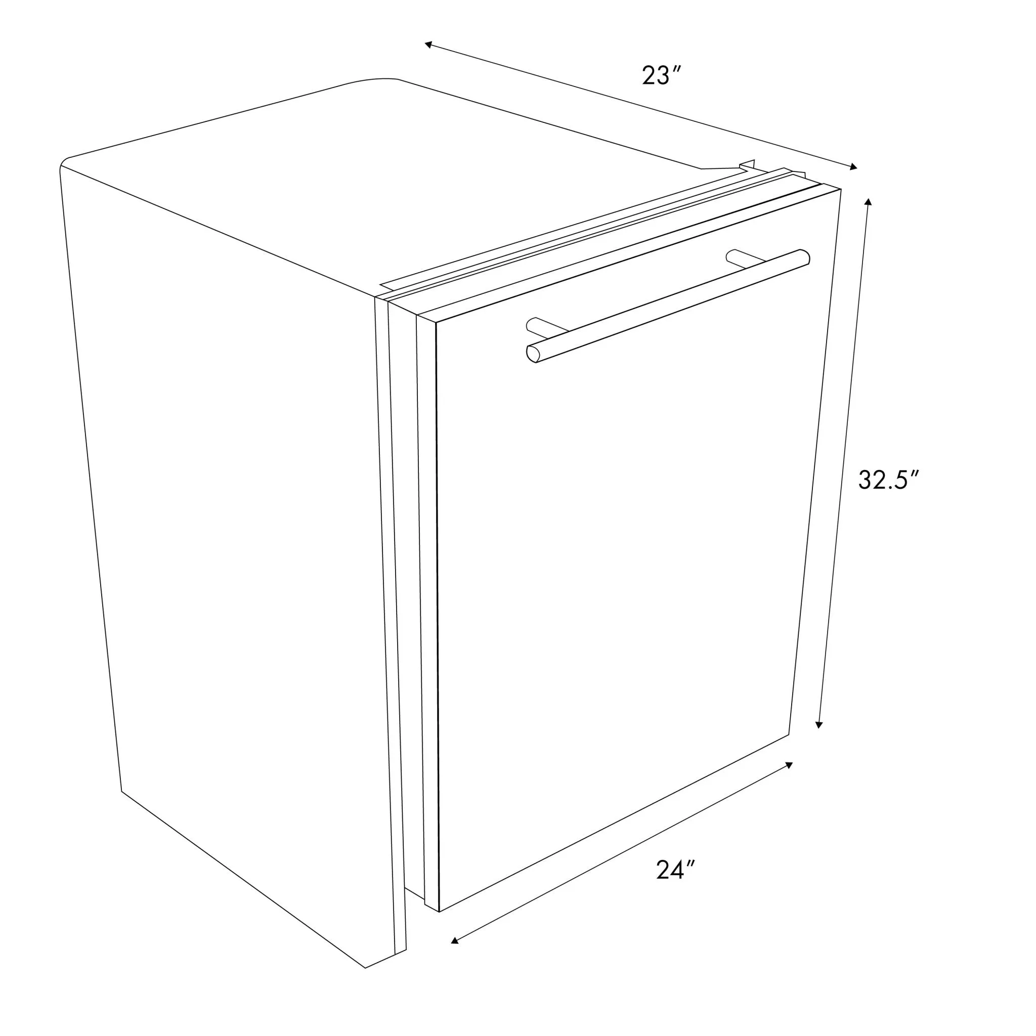 ZLINE 24 in. Top Control Dishwasher 120-Volt with Stainless Steel Tub and Modern Style Handle
